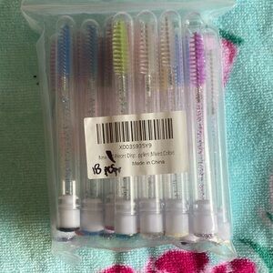 Clear Glitter Handle Disposable Mascara Brushes - Multicolor Bristles
